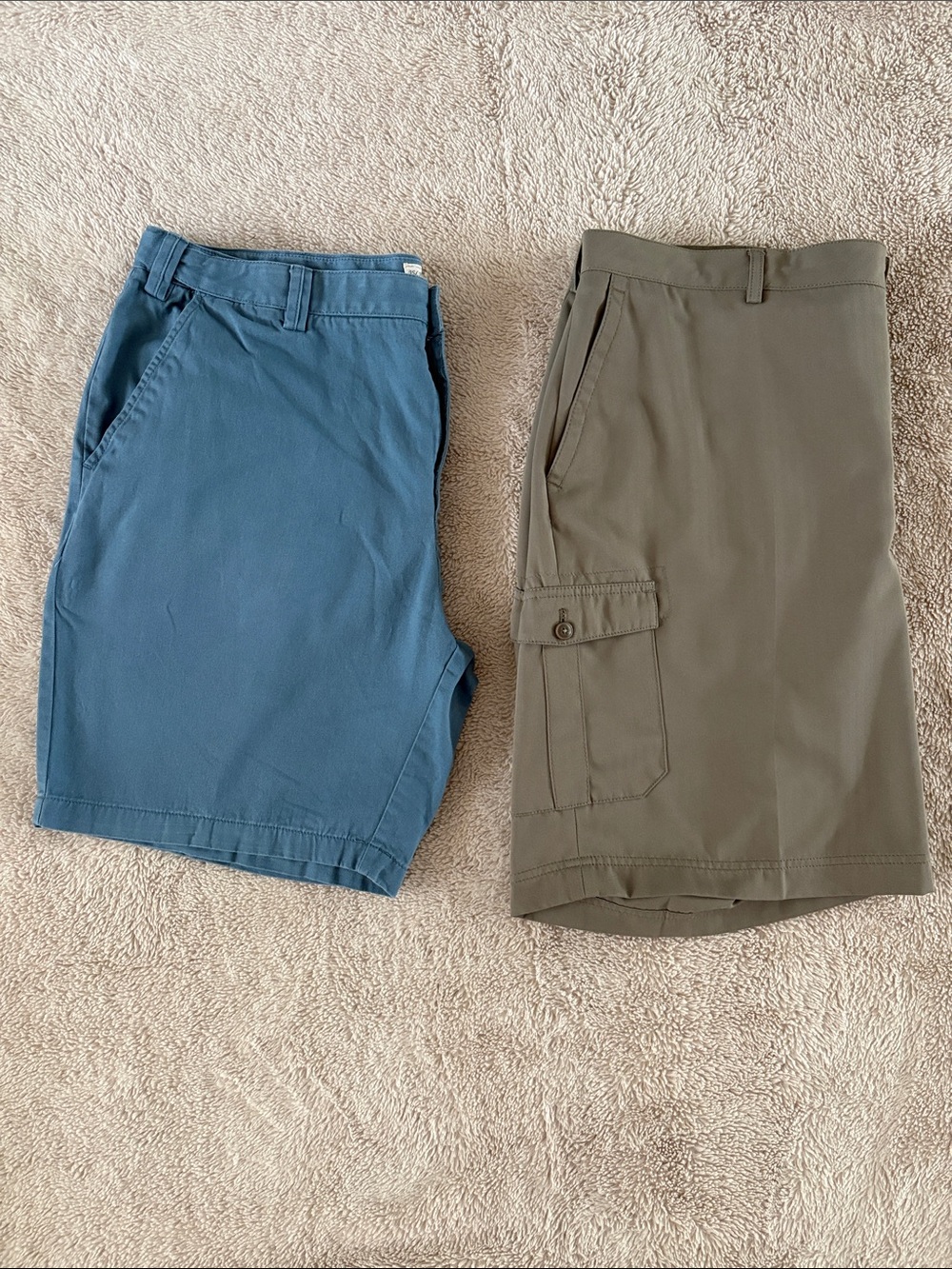 Island Republic Men's Blue and Olive Cargo & Casual Shorts Bundle